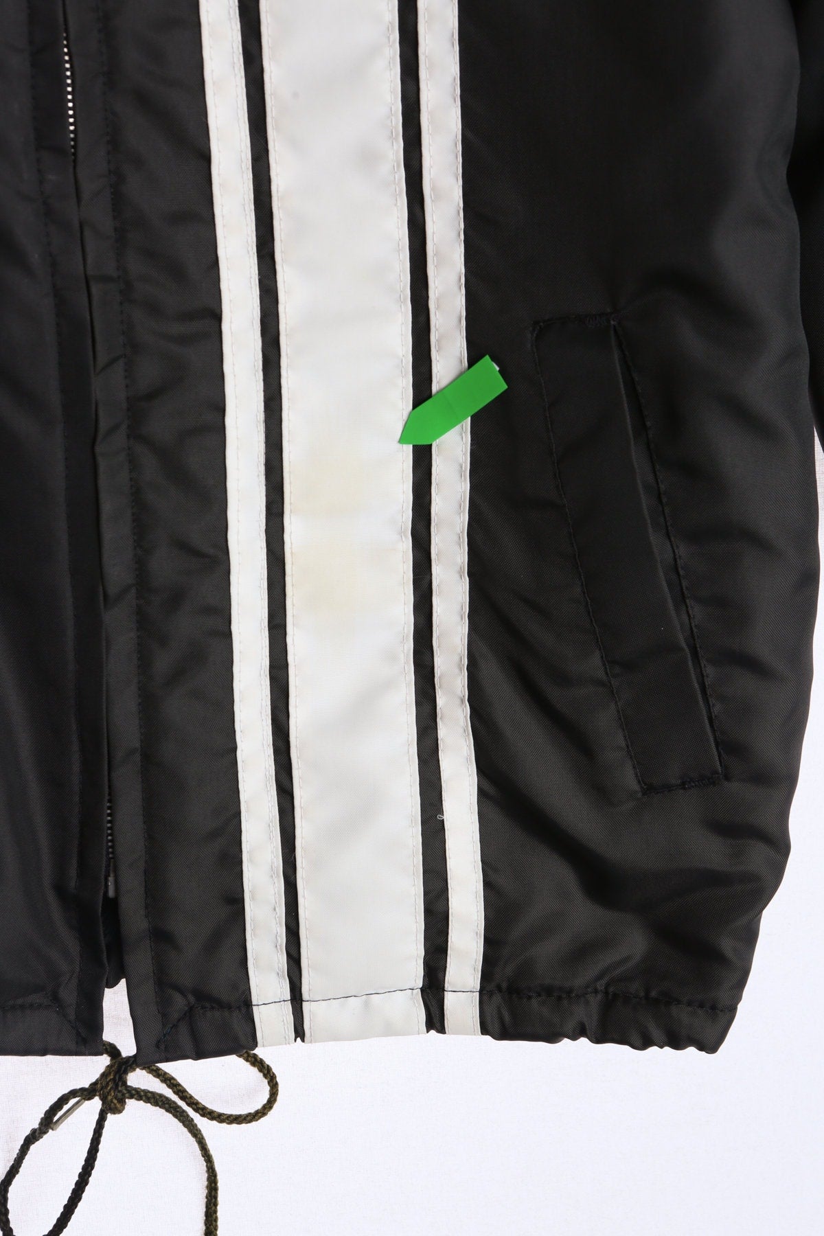 Vintage Black Nylon Racing Jacket with Cobra and USA Flag Patch