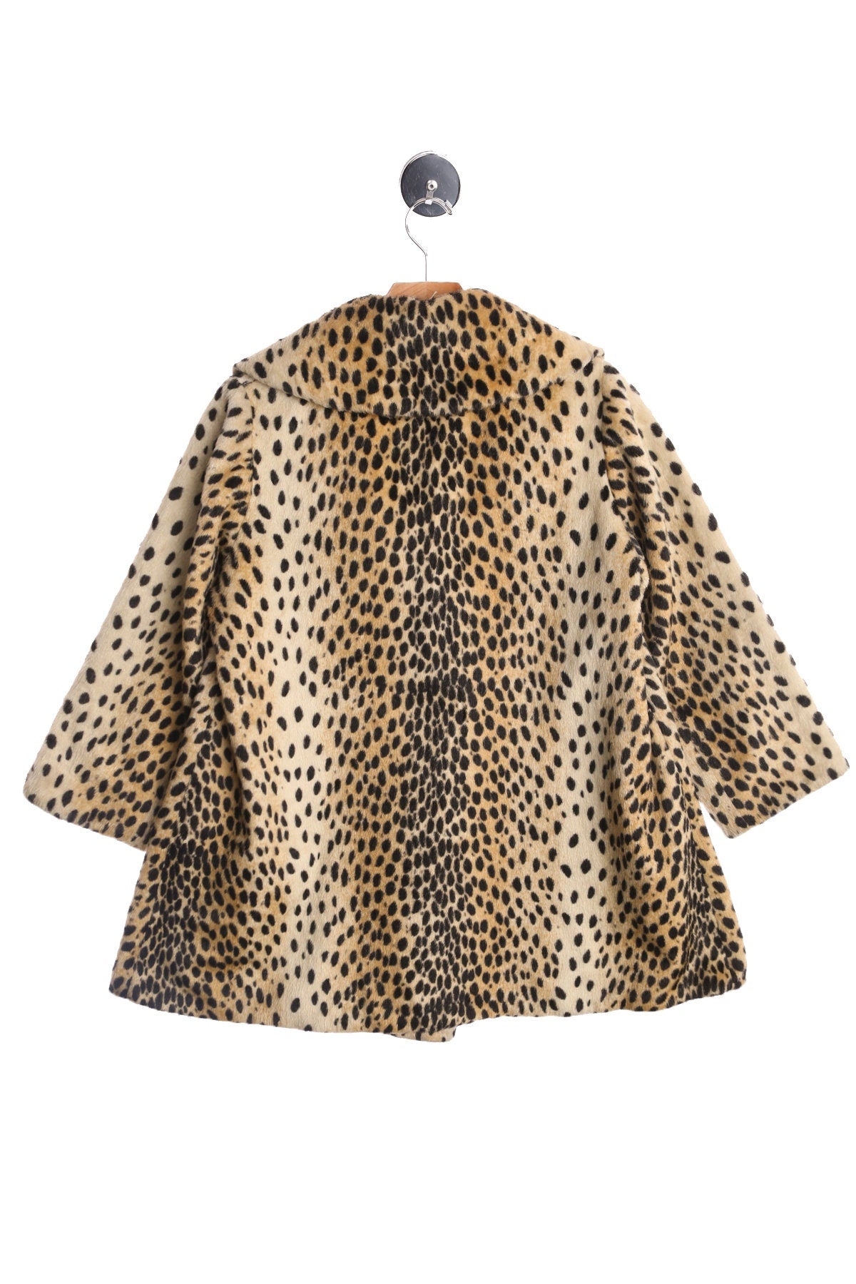 Vintage Women Leopard Print Faux Fur Winter Coat - Estimated Era 50's - 60's