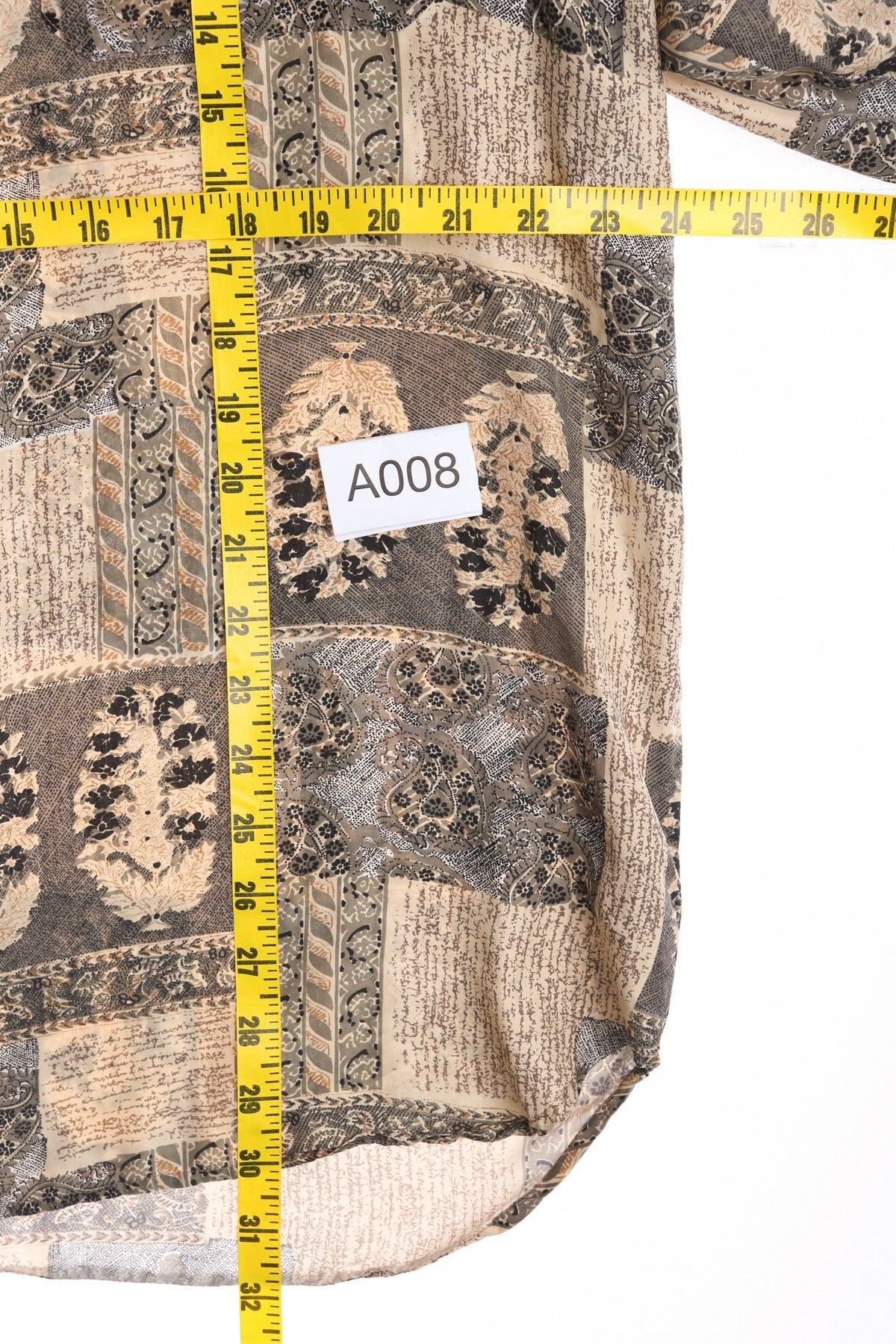 Men Silk Short Sleeve Beige Casual Shirt - Era 90's - Y2K