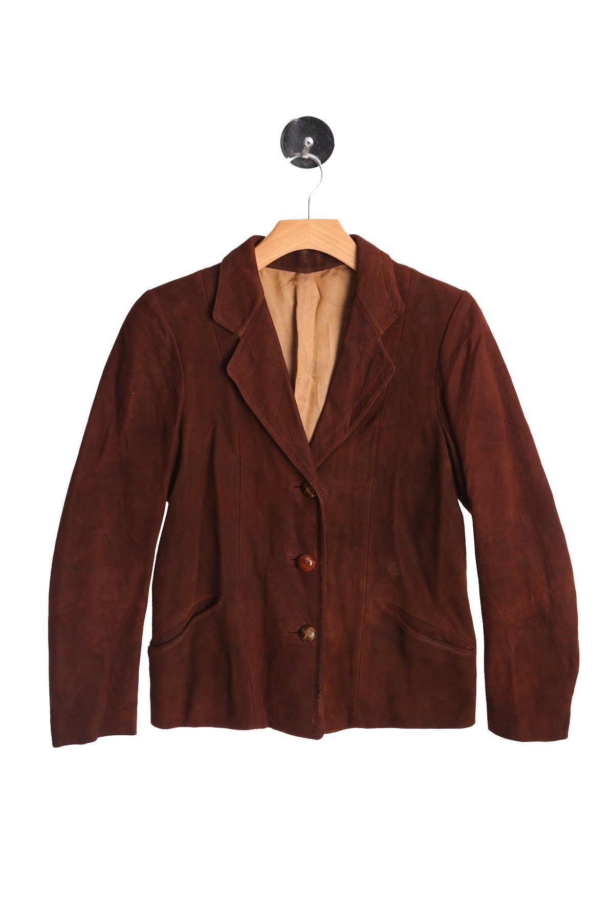 Woman Brown Leather Blazer - Era 40s - 50s
