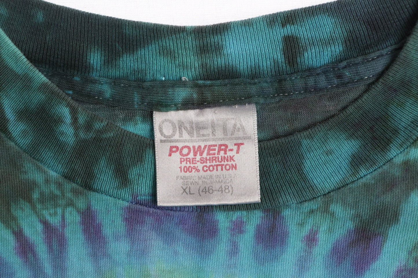 Ying Yang Acid Skull Face Green Tie Dye Graphic T-shirt