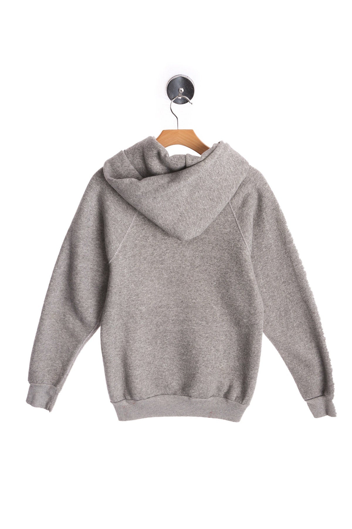 Vintage Gray Pullover Hoodie - No Print - Era 80s - 90s