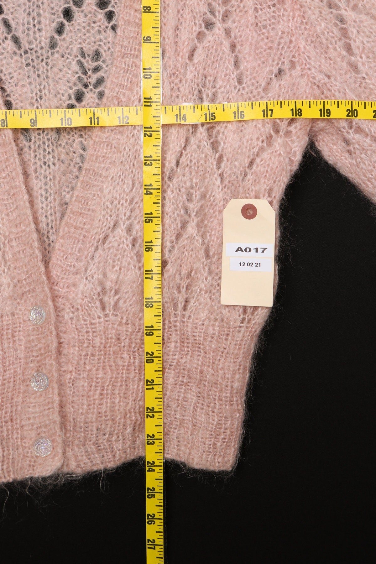 Vintage Women Cardigan Pink Button Up Sweater