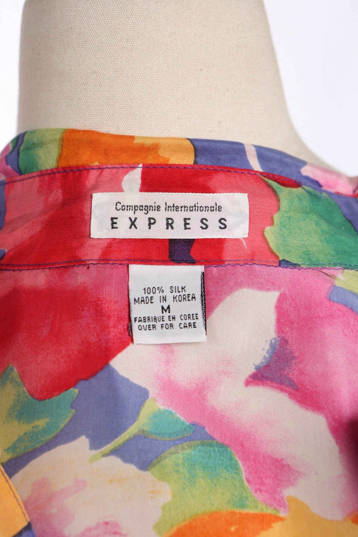 Woman Silk Floral Print Button up Blouse by Express