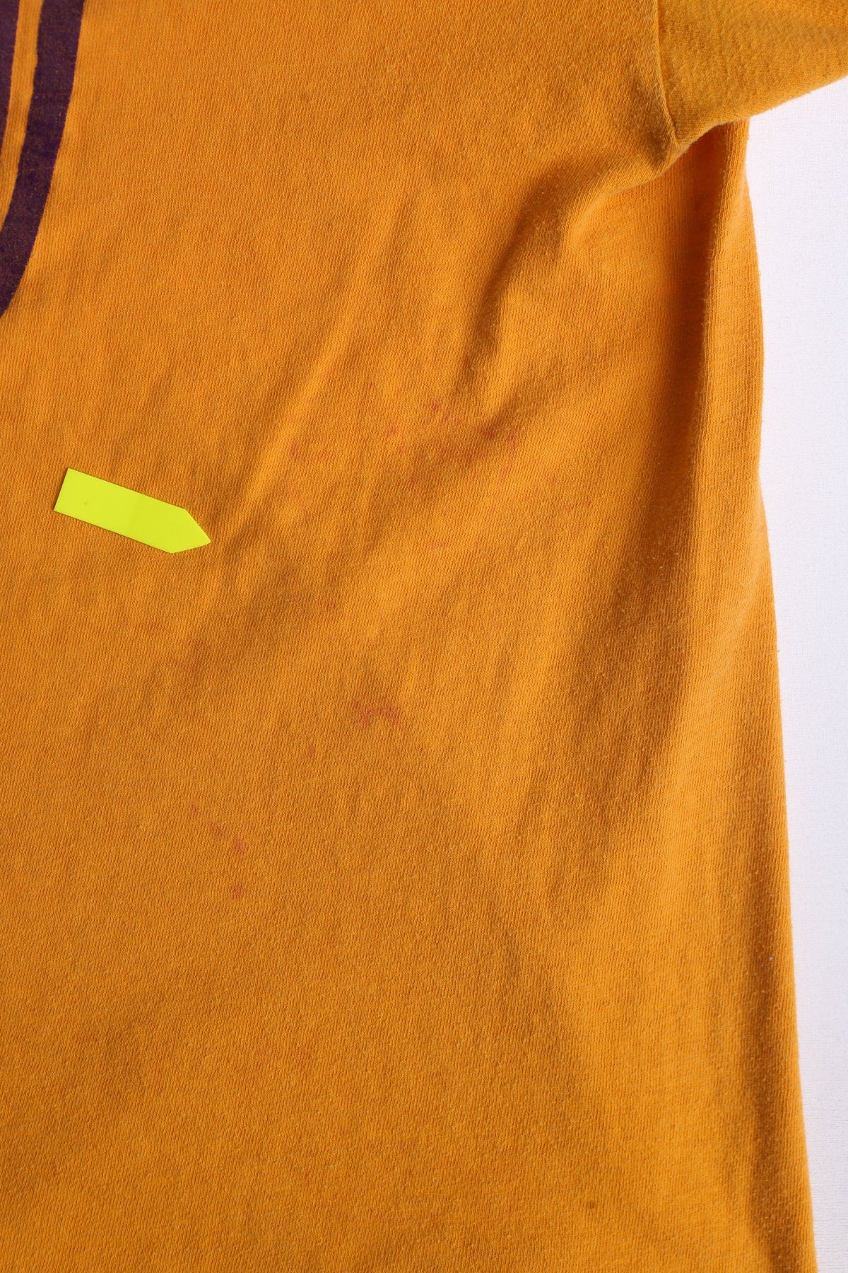 Vintage Yellow Champion T-shirt with Saint Laurent Church Print - Era 1940's - 1950's