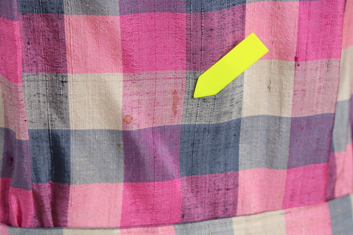 Vintage Women Pink Plaid Retro Dress - Era 50s - 60s