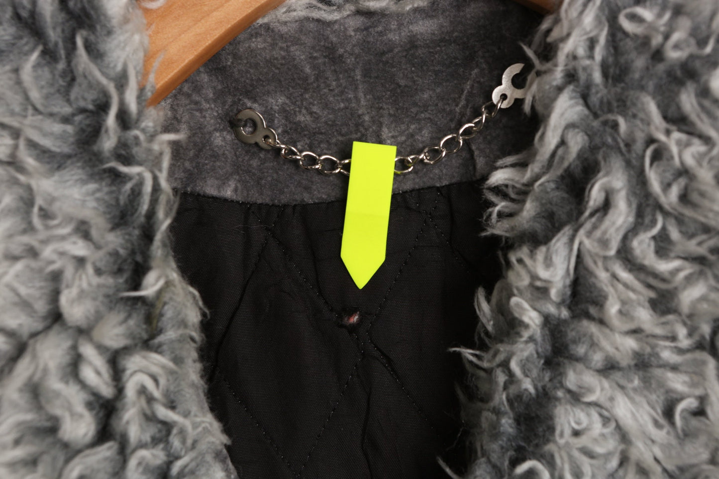 Women Gray Faux Fur Collar Velvet Blazer