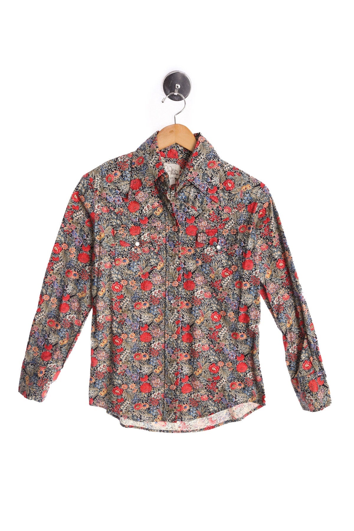 Women Floral Print Red Western Top