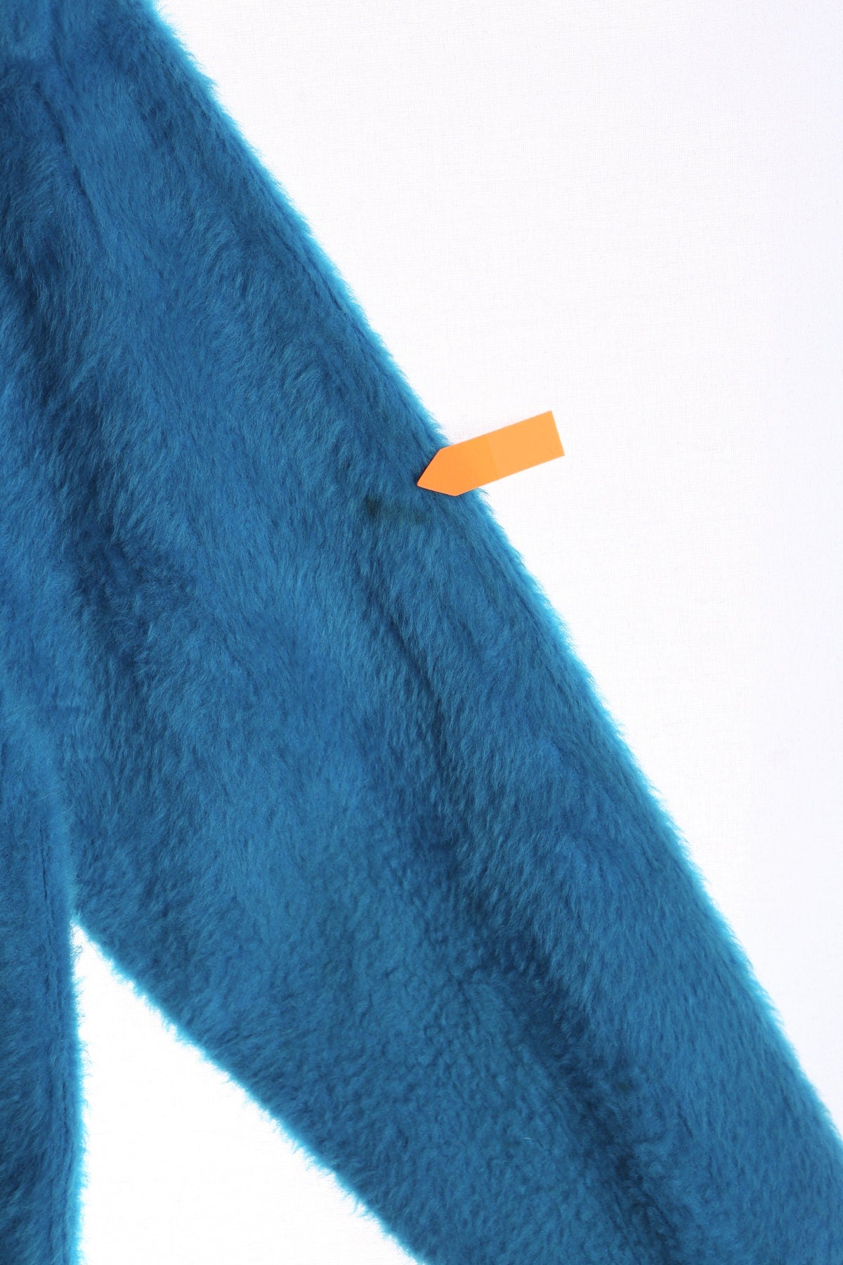 Vintage Blue Mohair Jacket - Zipper Closure - Era 60s -70s