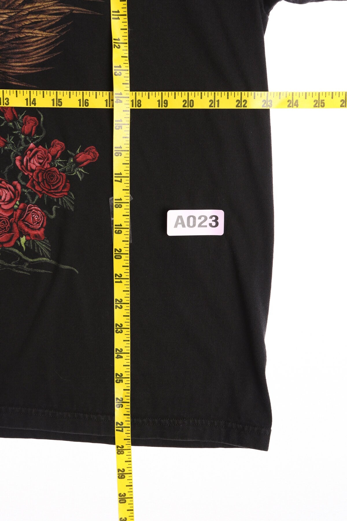Y2K Skeleton with Roses Black Graphic T-shirt
