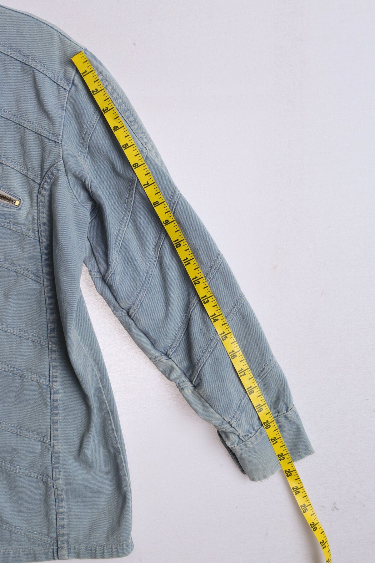 1970s Men Blue Patchwork Shirt