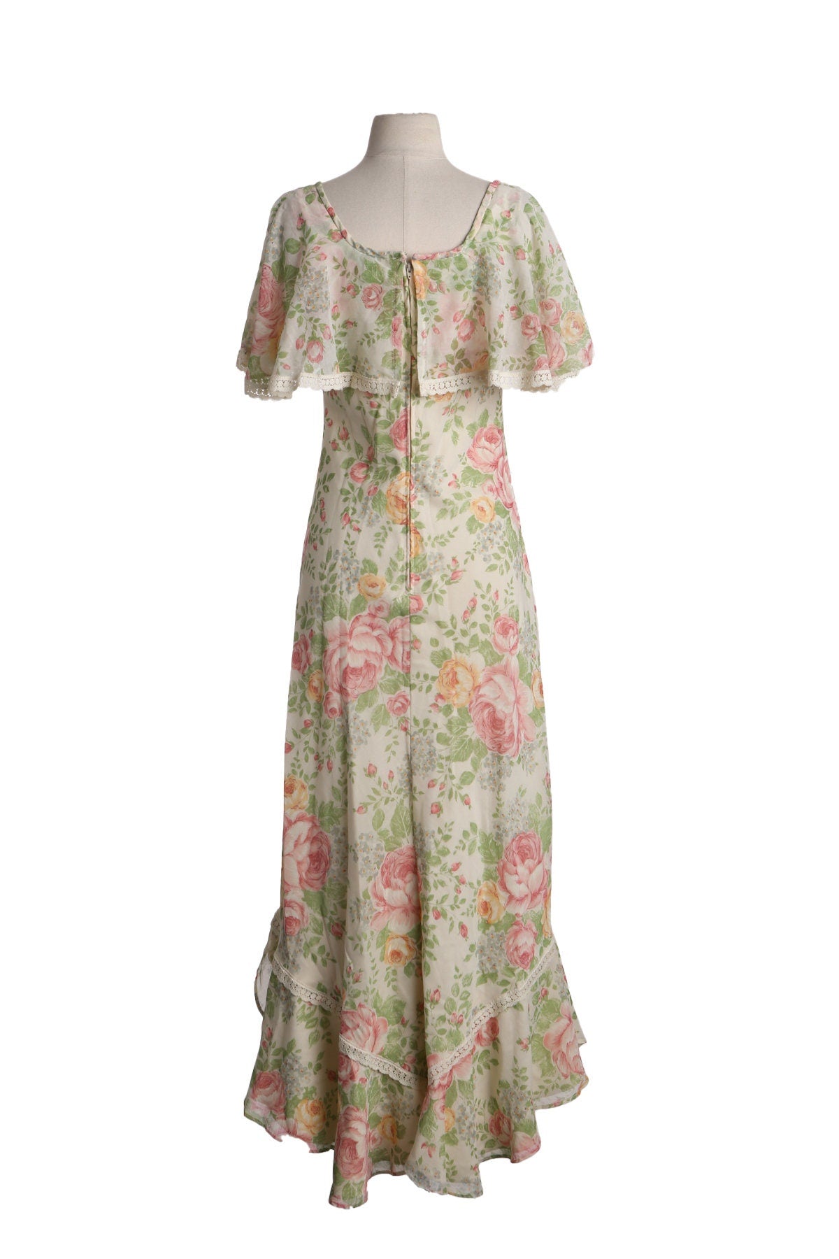 Vintage Floral Print Cotton Long Summer Dress