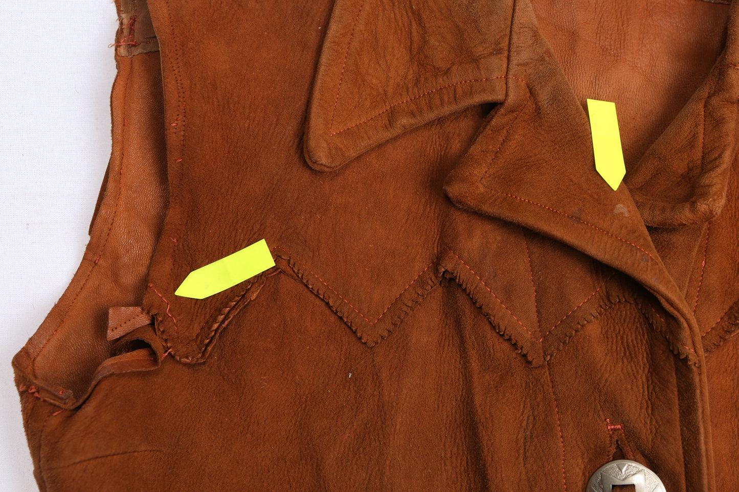 Vintage Women Brown Suede Western Vest - Era 40s - 50s