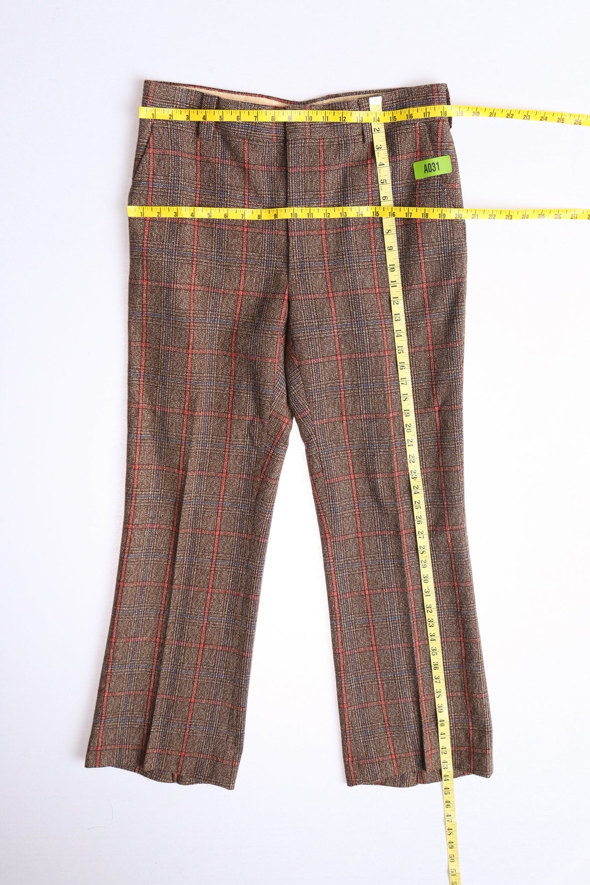 1970s Men Brown Plaid Suit