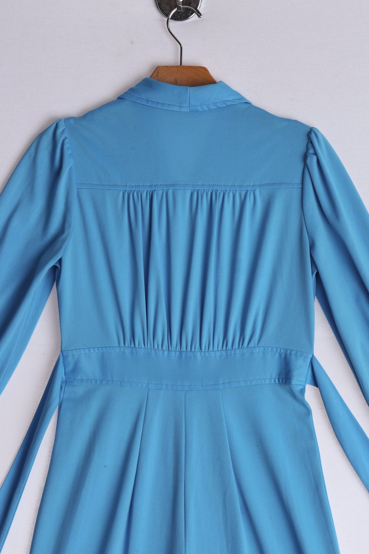 1970s Blue Poly Jumpsuit