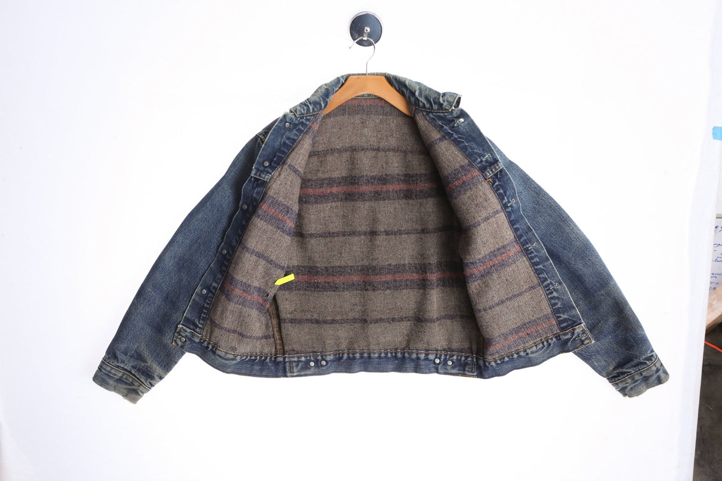 Vintage Levi's Blue Denim Trucker Jacket with Wool Lining