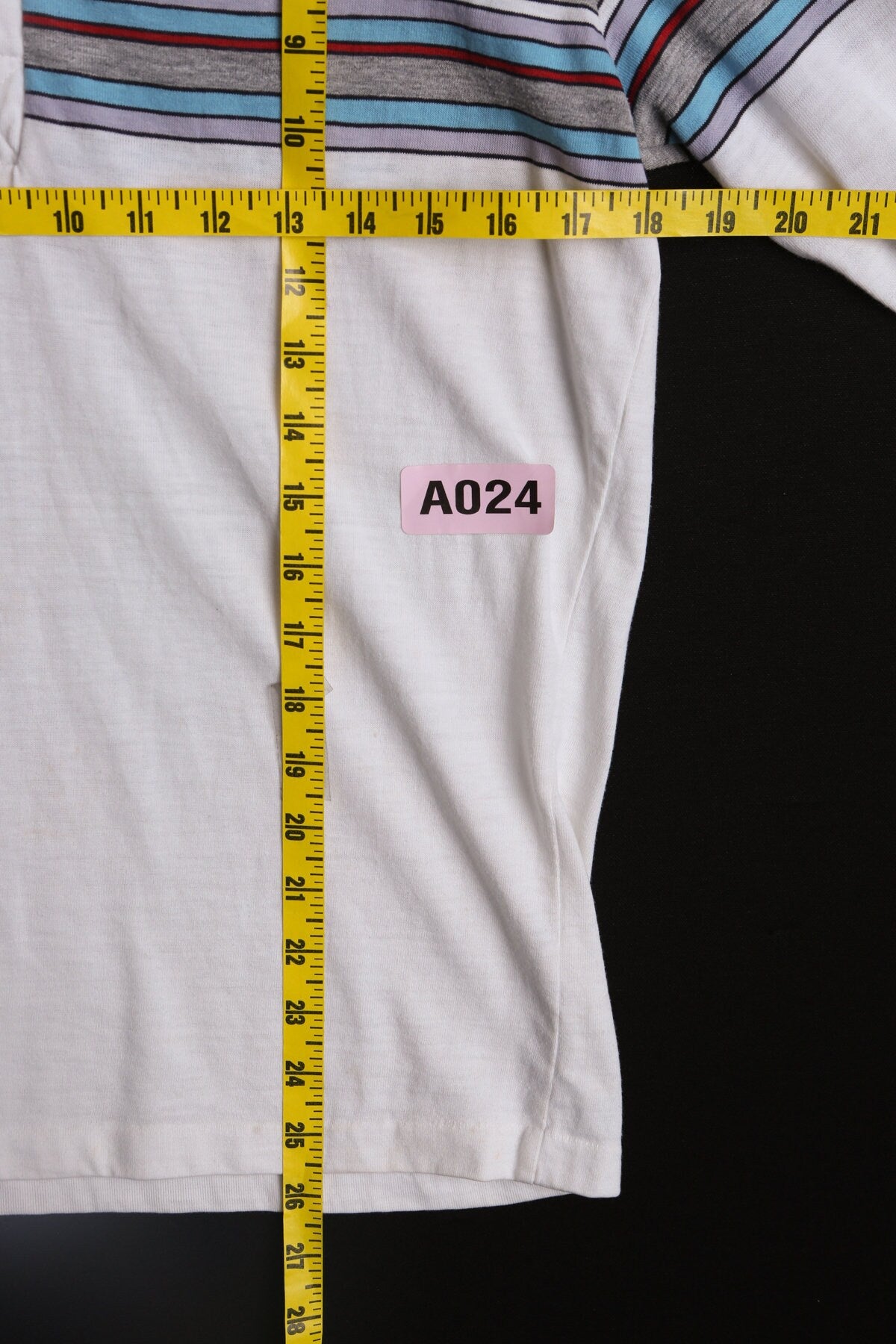 Op Long Sleeve White Striped Shirt - Era 70s - 80s