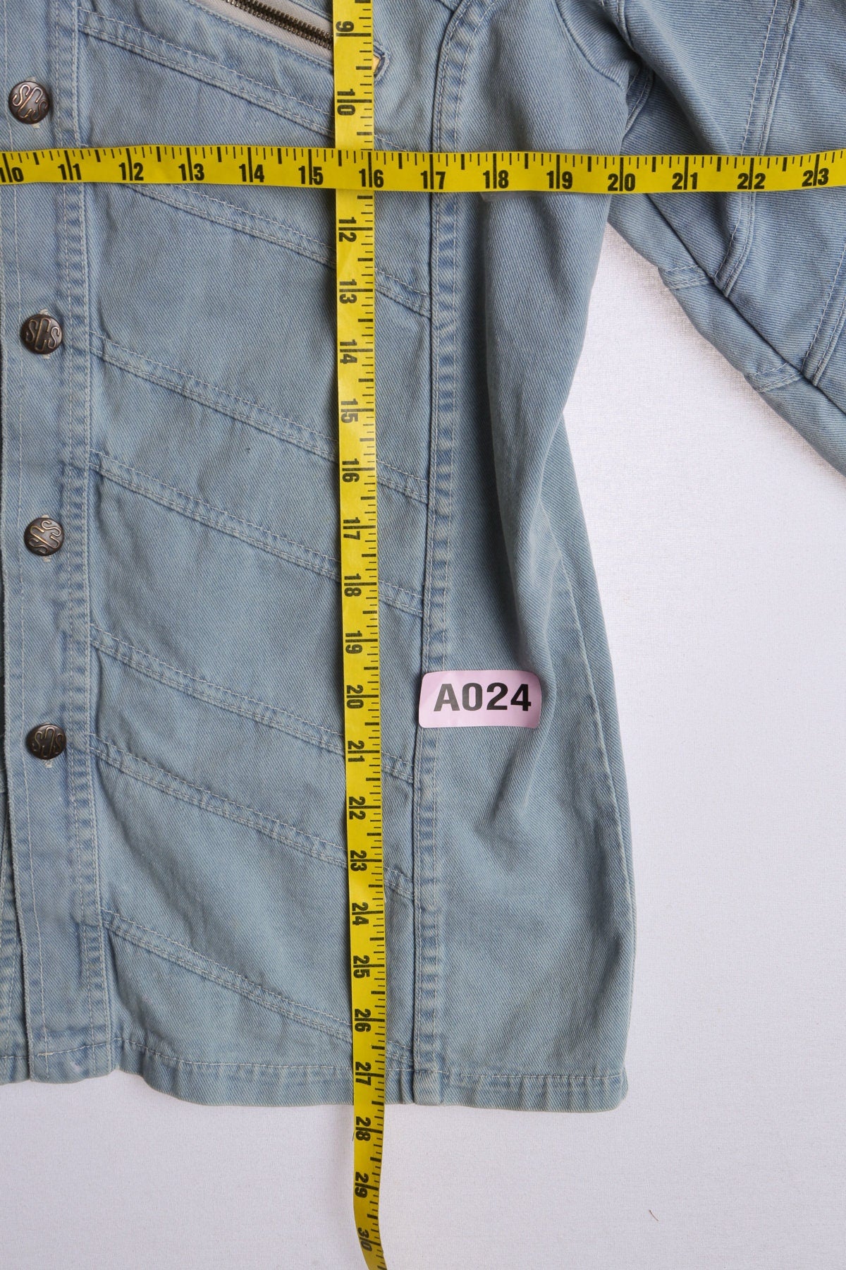 1970s Men Blue Patchwork Shirt