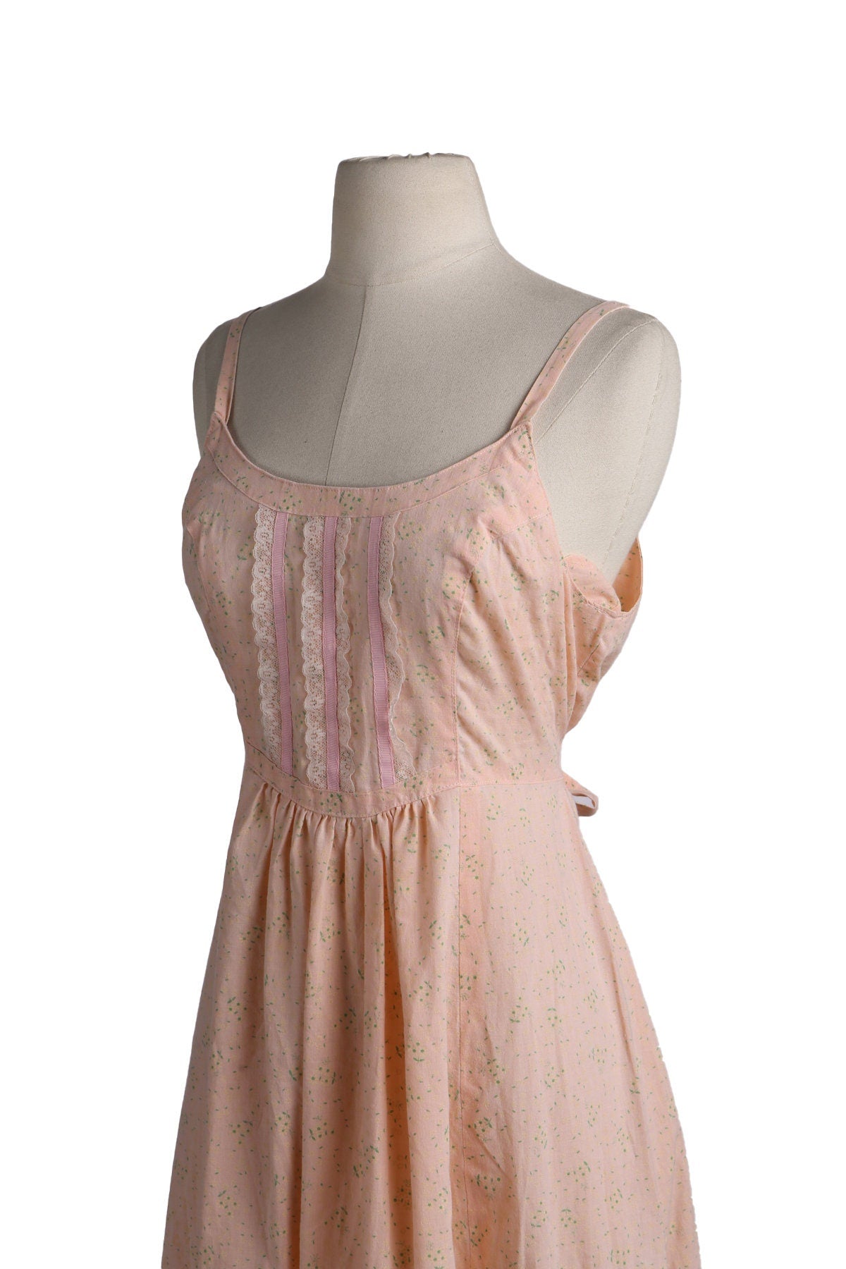 Women 70's Summer Dress - Floral Print