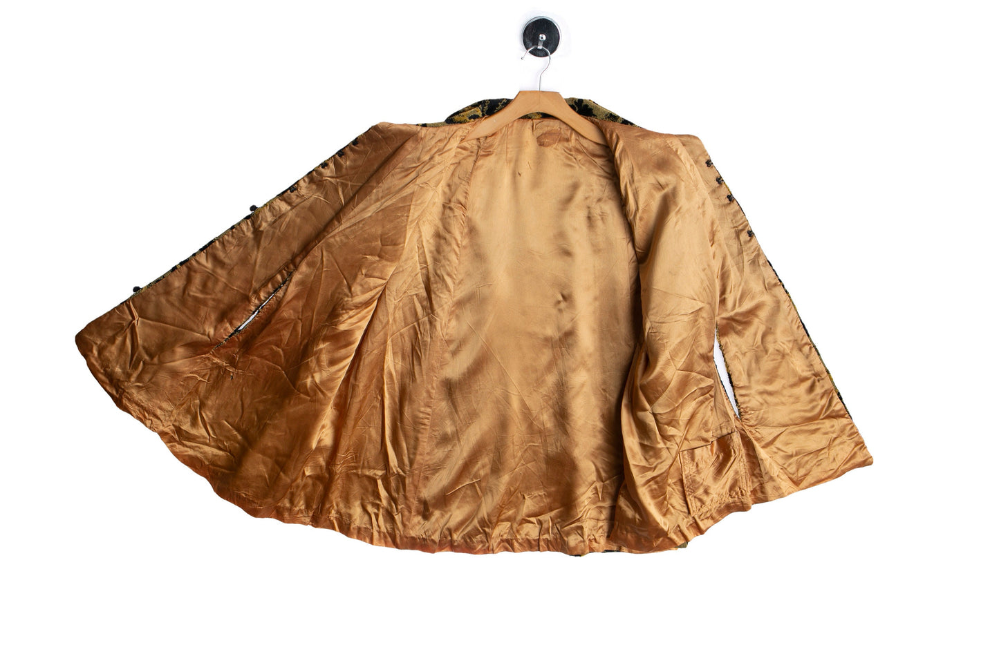 Vintage Women Green Tapestry Poncho - Era 1960's - 1970's