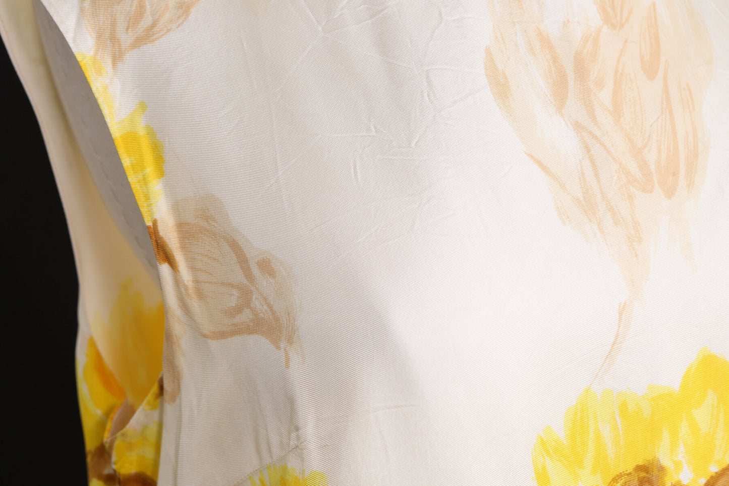 1960's Yellow Flower Print Sleeveless Casual Dress