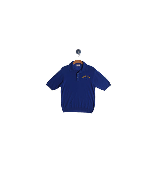 1960s Men Blue Mod Poly Shirt