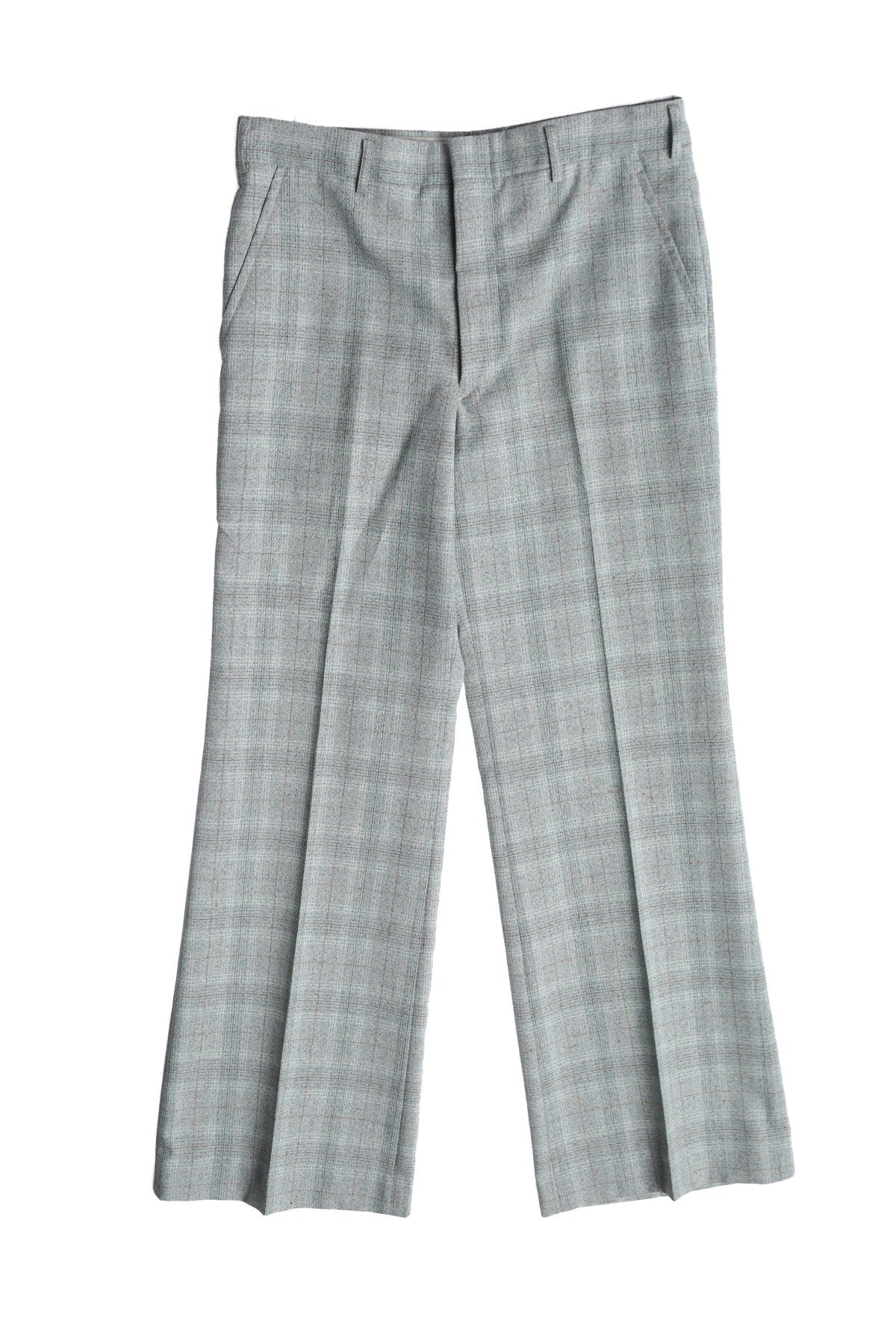 1970s Men Green and White Plaid Casual Suit