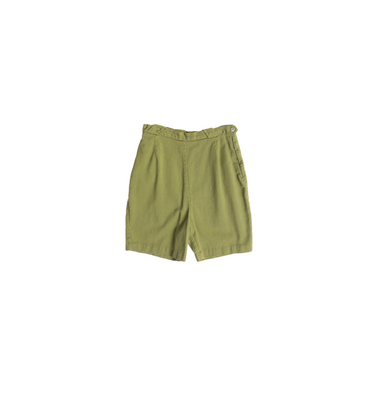 1960s Women Green Bermuda Shorts