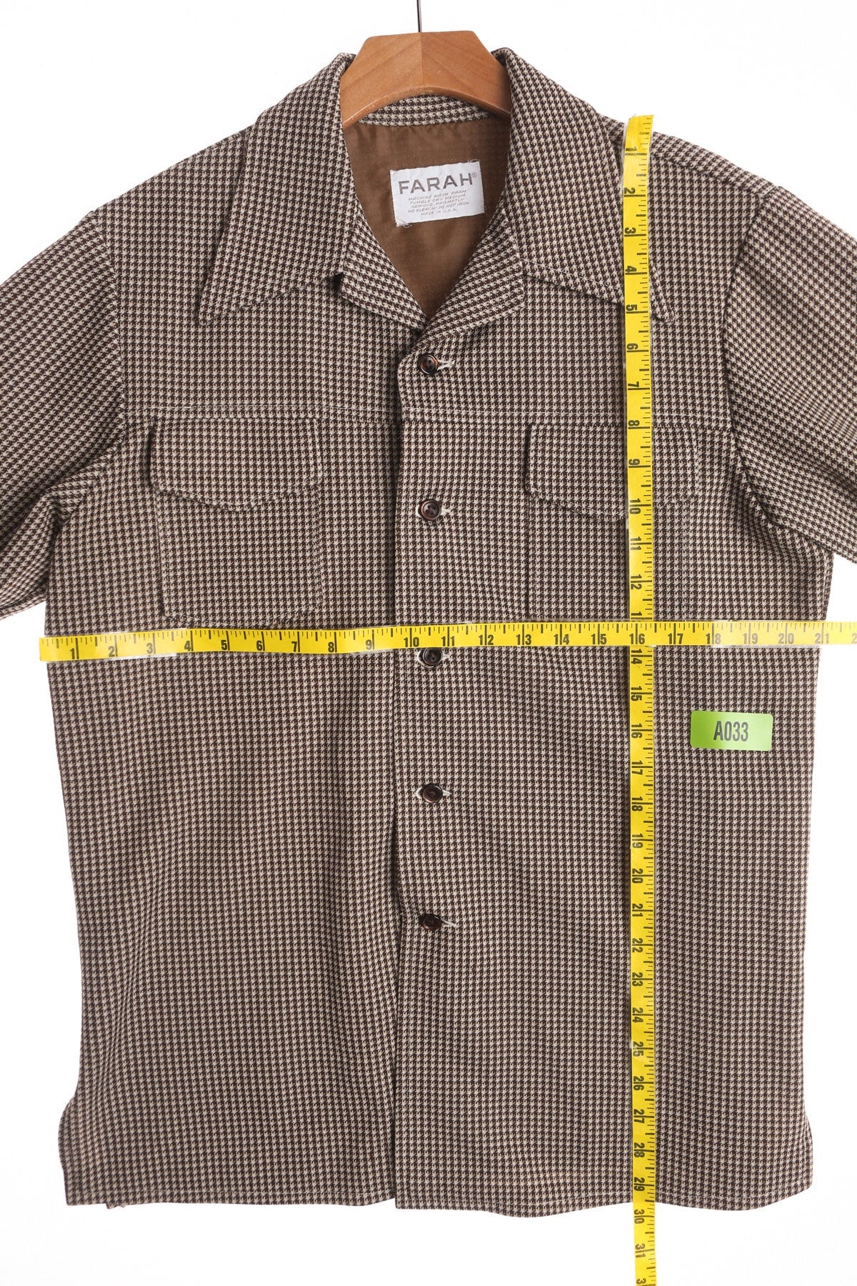 1970s Men Brown Plaid Jacket by Farah