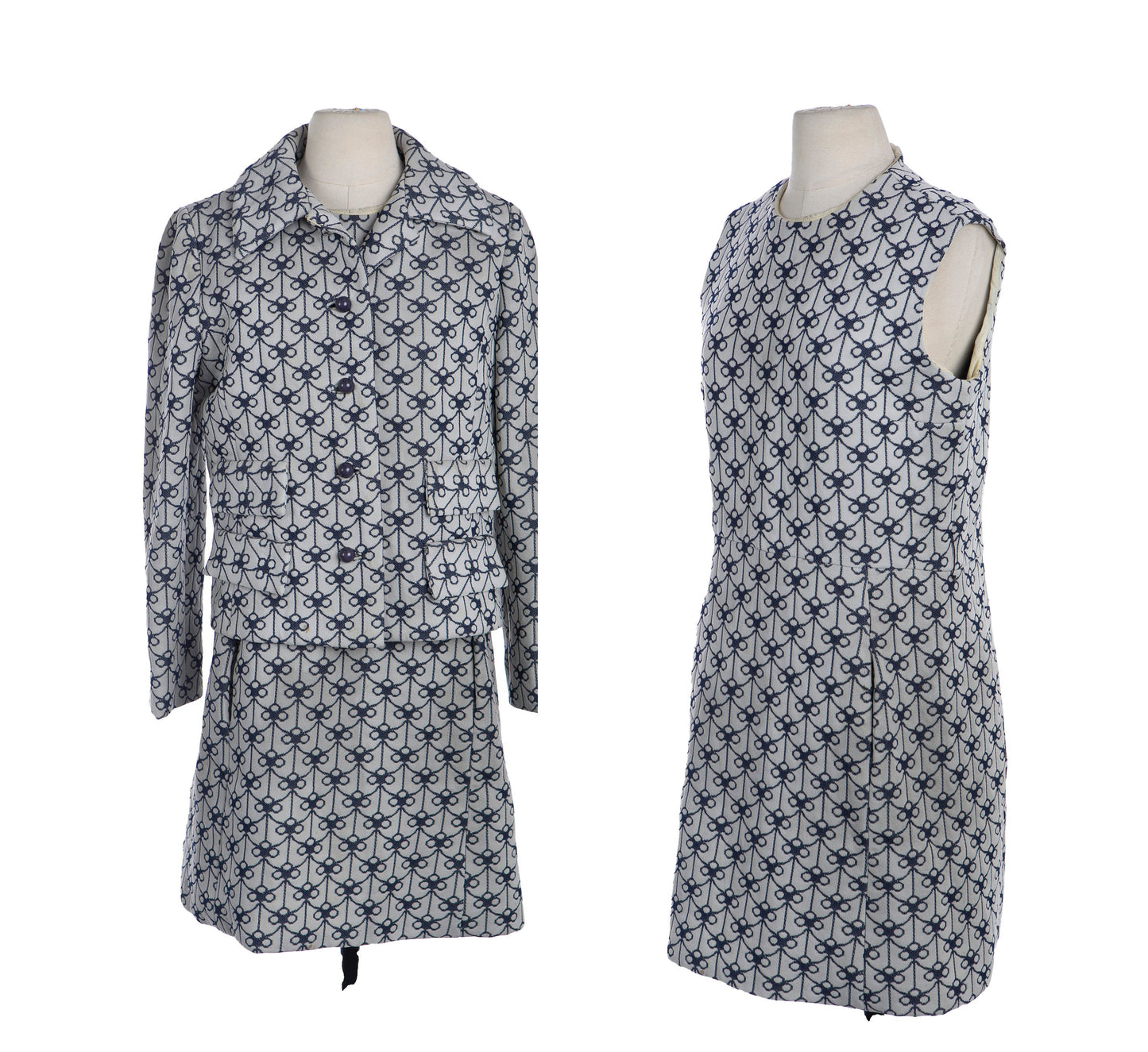 1960's Women Mod Casual Suit - Jacket / Dress Set