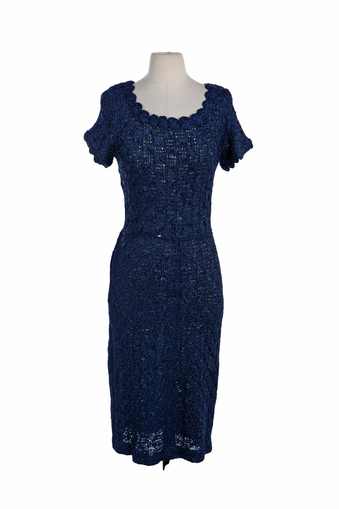 1940's Women Casual Dress with Side Zipper Closure
