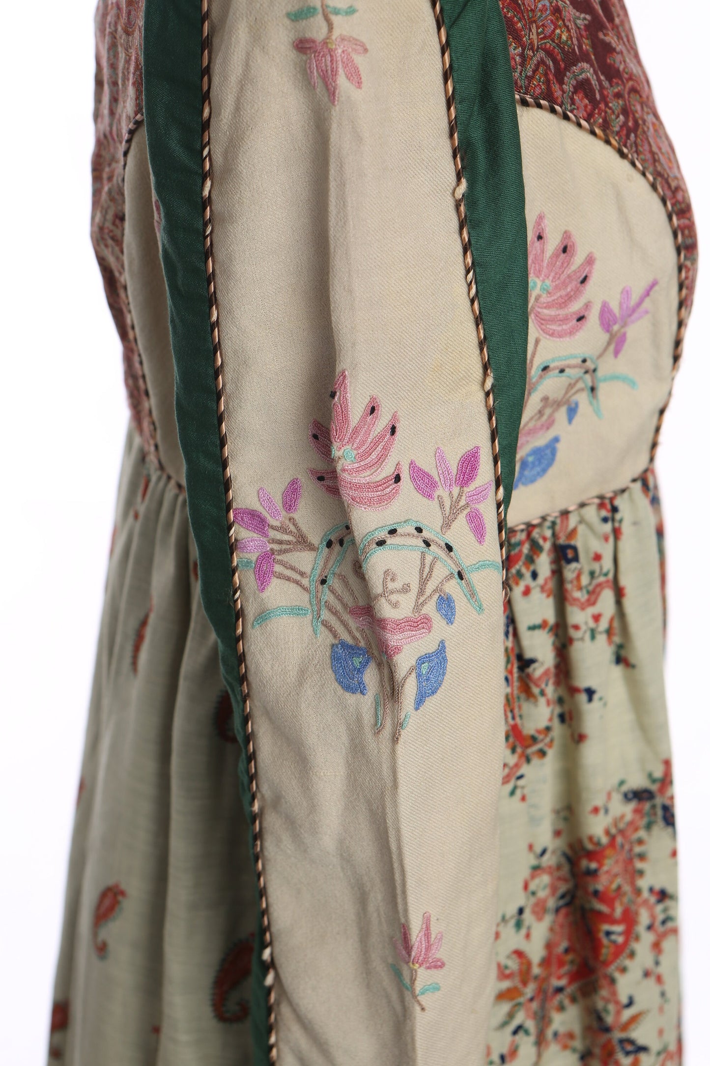 Vintage Boho Dress with Paisley and Floral Print