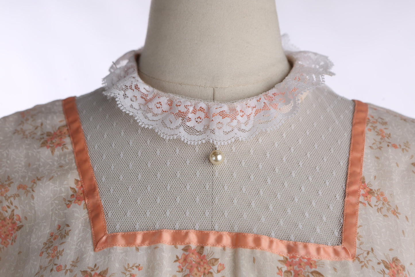 Vintage Women Floral Print Orange Summer Prairie Dress