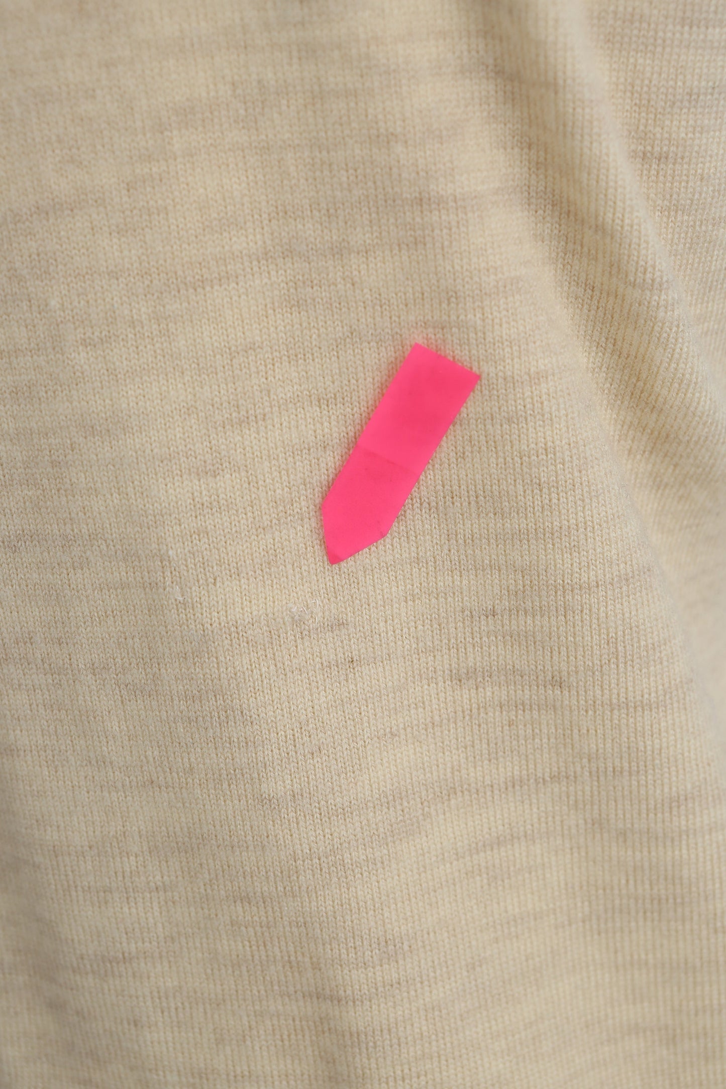 Vintage Short Sleeve Beige Thermal Blouse