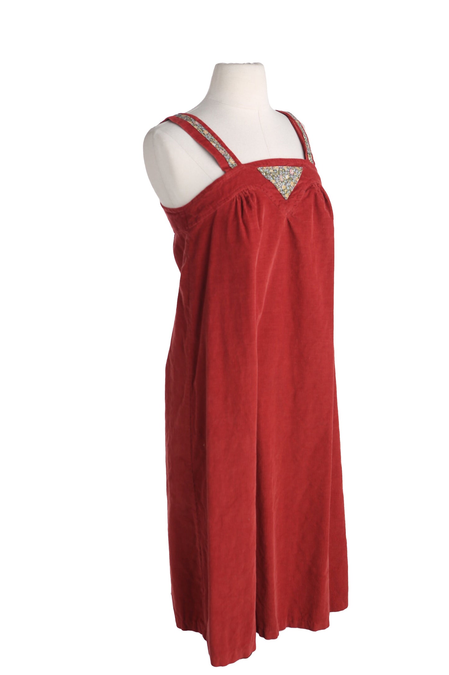1970's Red Corduroy Summer Strap Dress