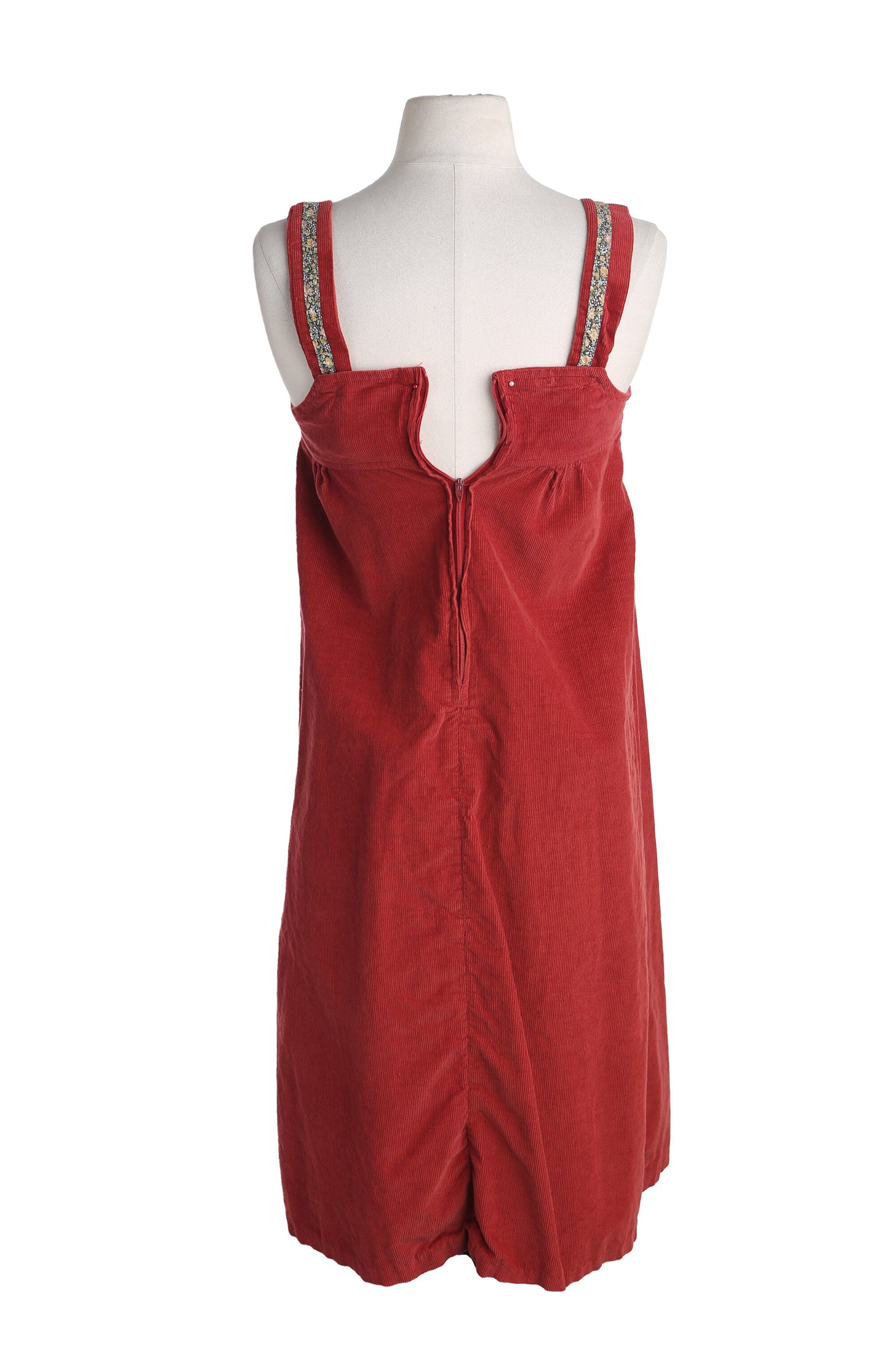 1970's Red Corduroy Summer Strap Dress