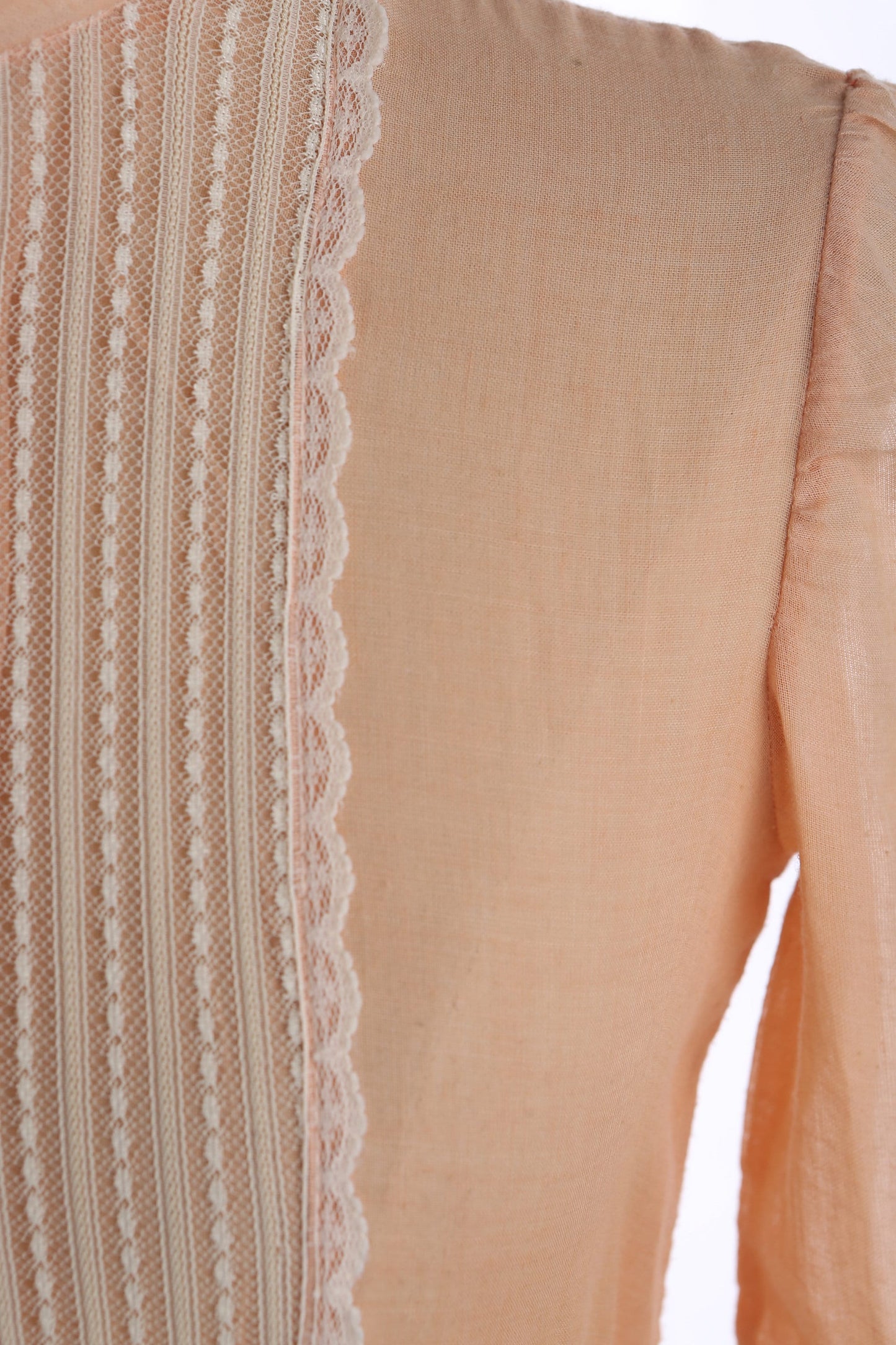 Vintage Women Orange Prairie Dress - Era 1970s - 1980s