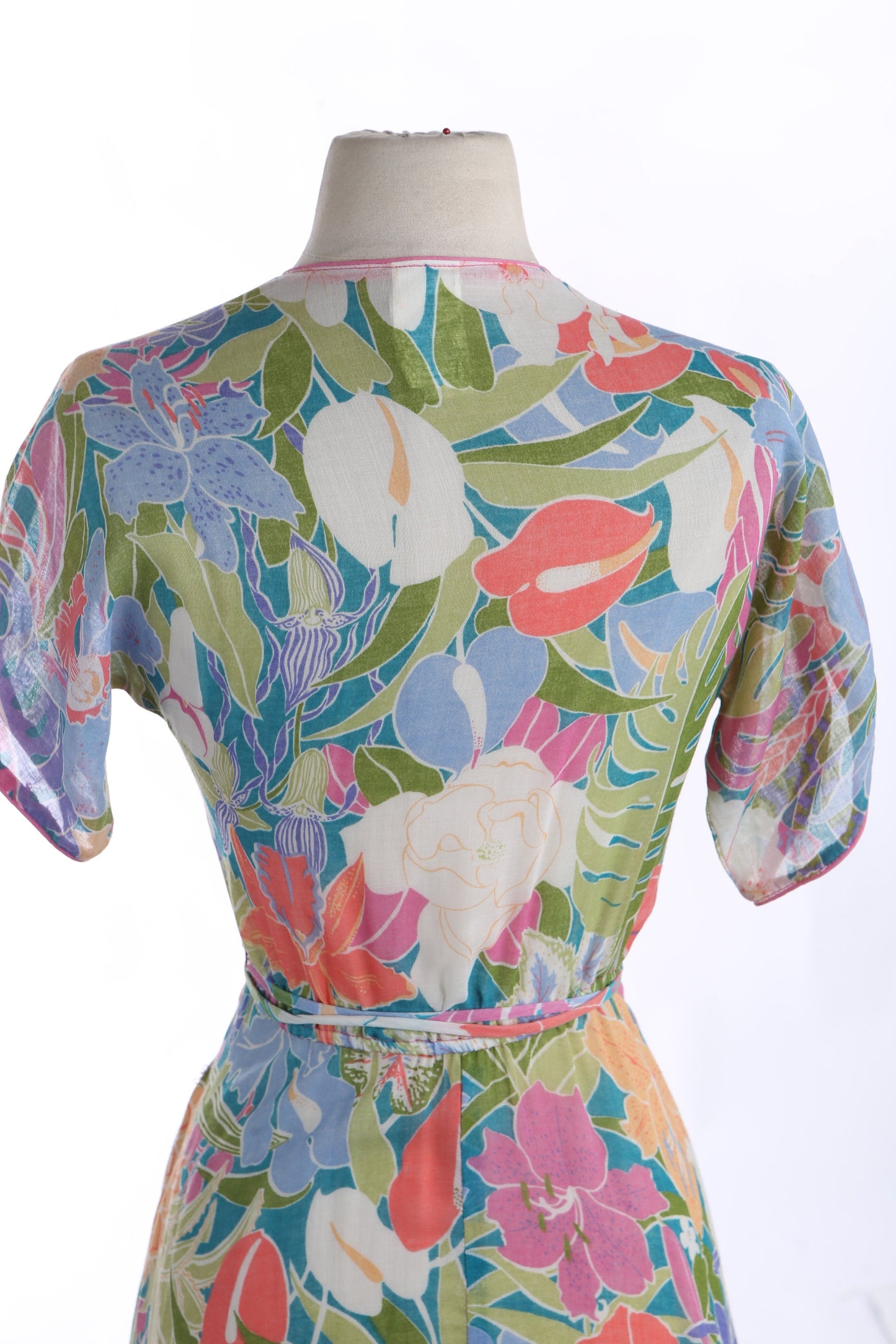 Vintage Floral Print Summer Dress - Era 170s - 1980s