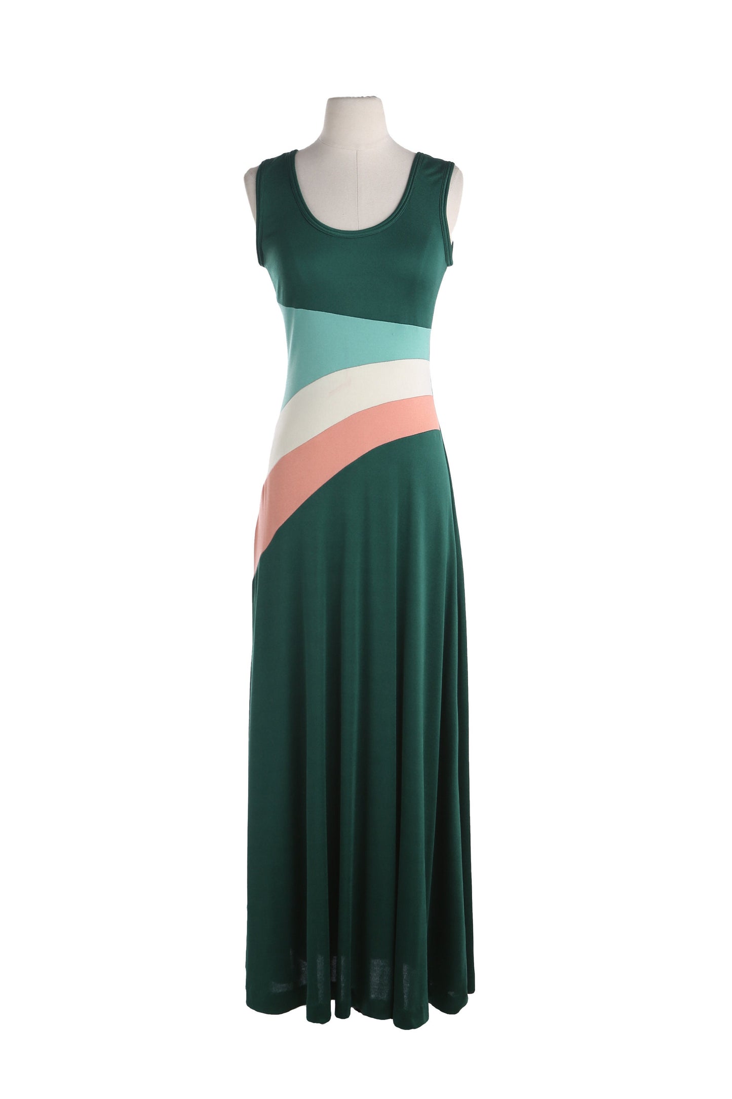 1970's Green Poly Casual Dress