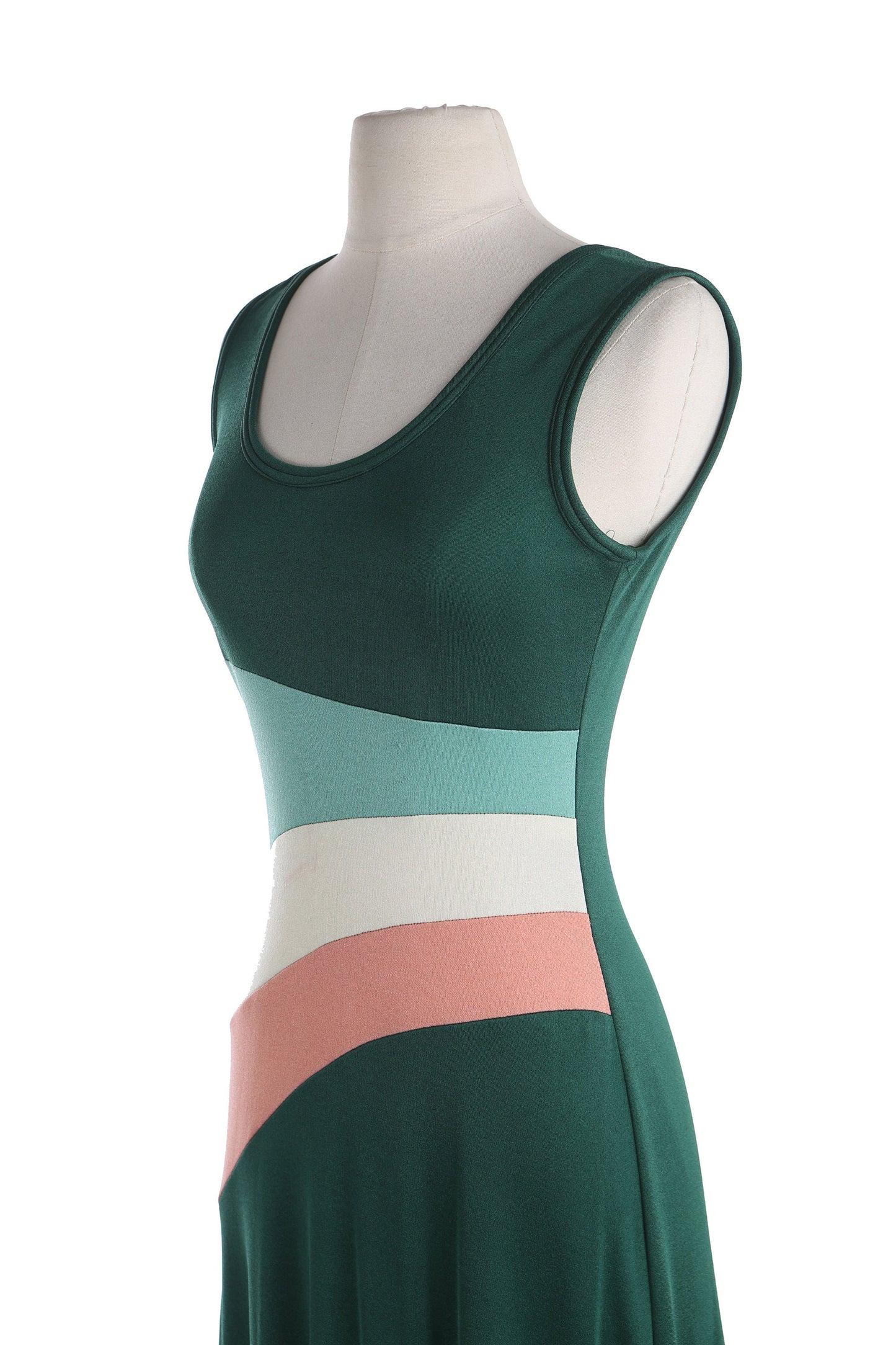 1970's Green Poly Casual Dress