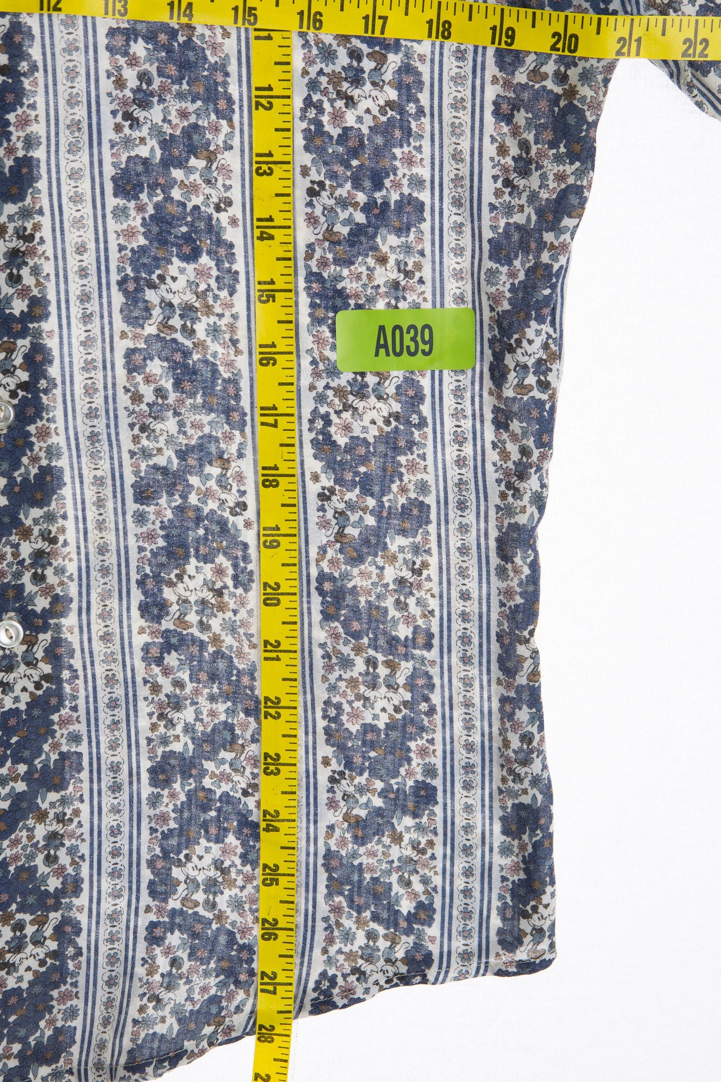 Vintage Kennington Floral Mickey Mouse Print Long Sleeve Shirt