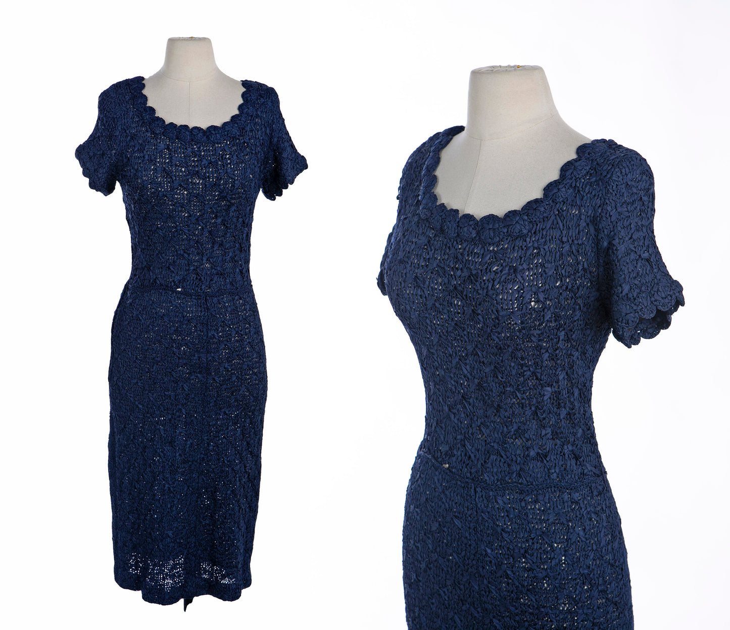 1940's Women Casual Dress with Side Zipper Closure