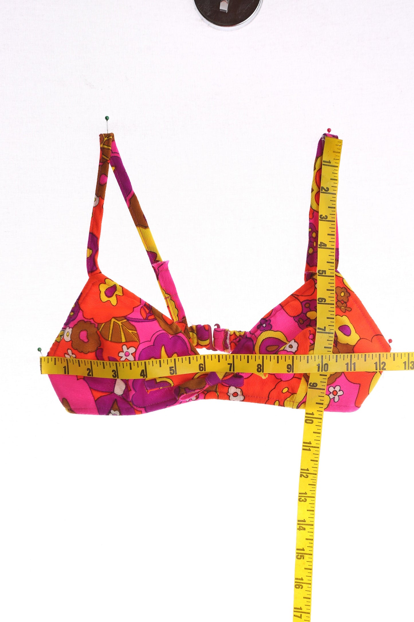 Vintage Floral Print Bikini Top by Catalina - Era 1970s - 1980s