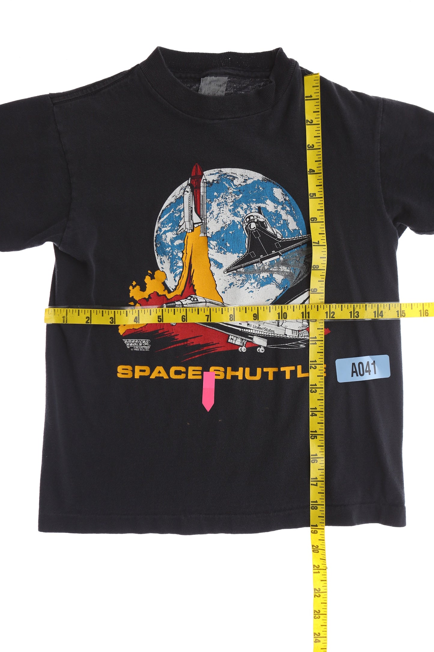 Space Shuttle Vintage Black Graphic T-shirt - Era 1980s - 1990s