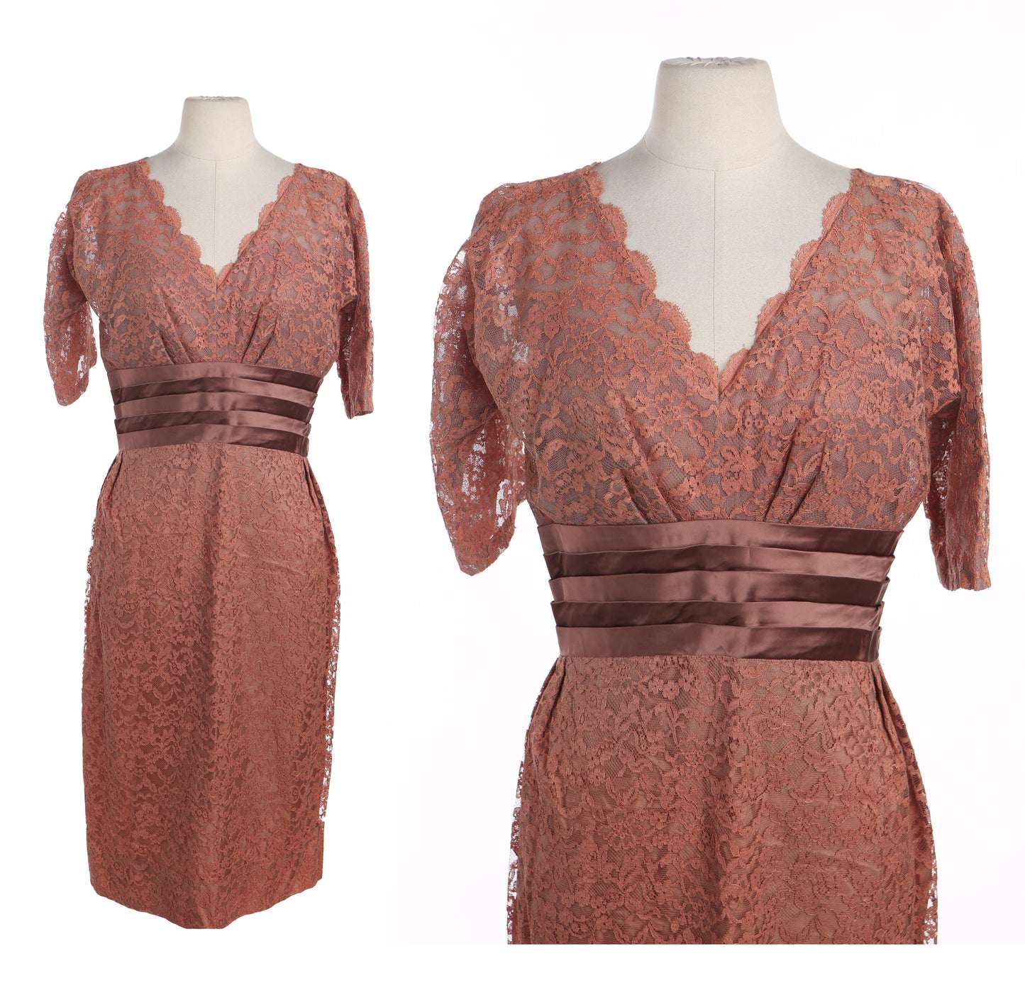 1950's Women Lace Evening Dress
