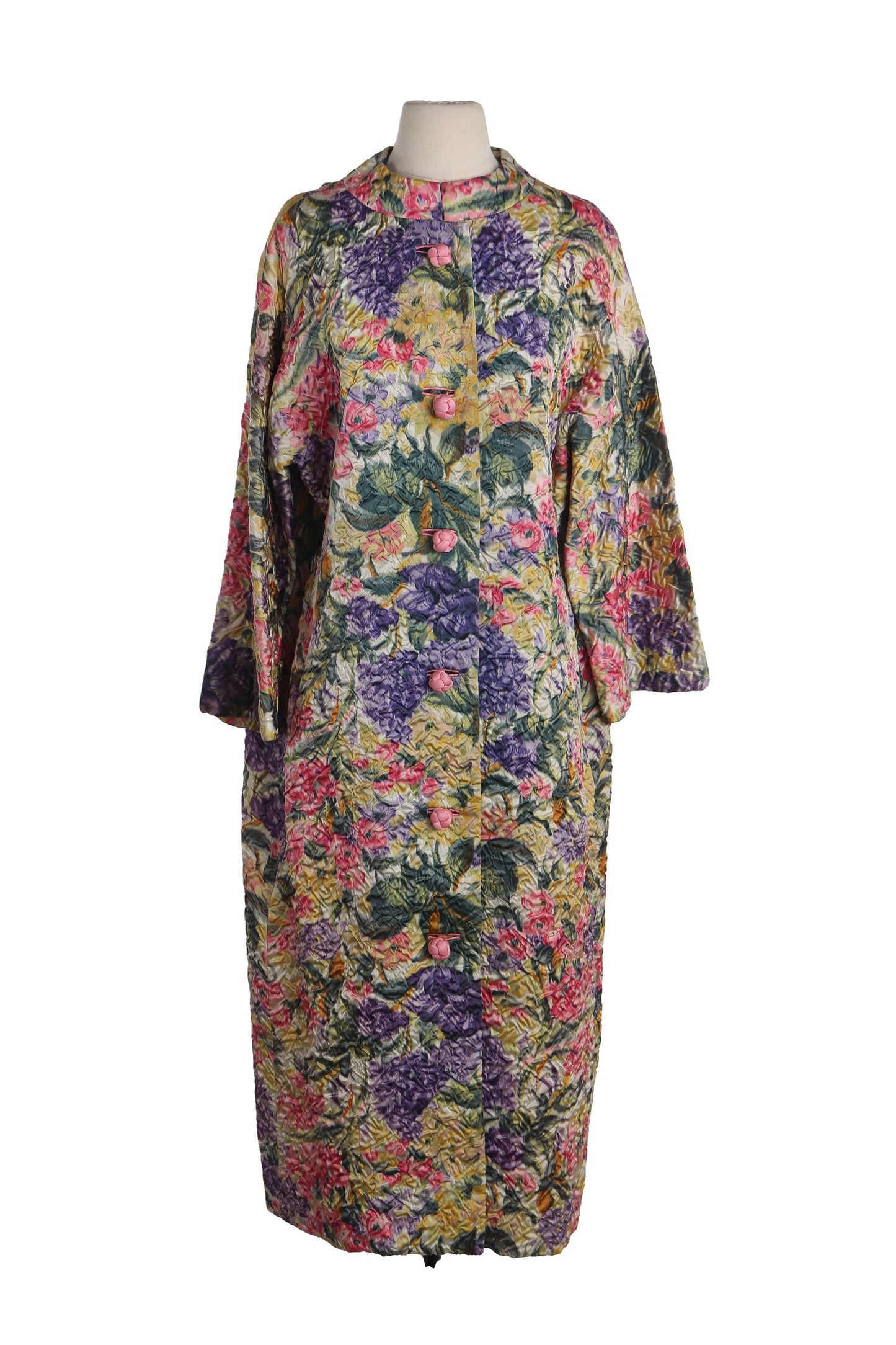 Vintage Women's Coat with Abstract Floral print