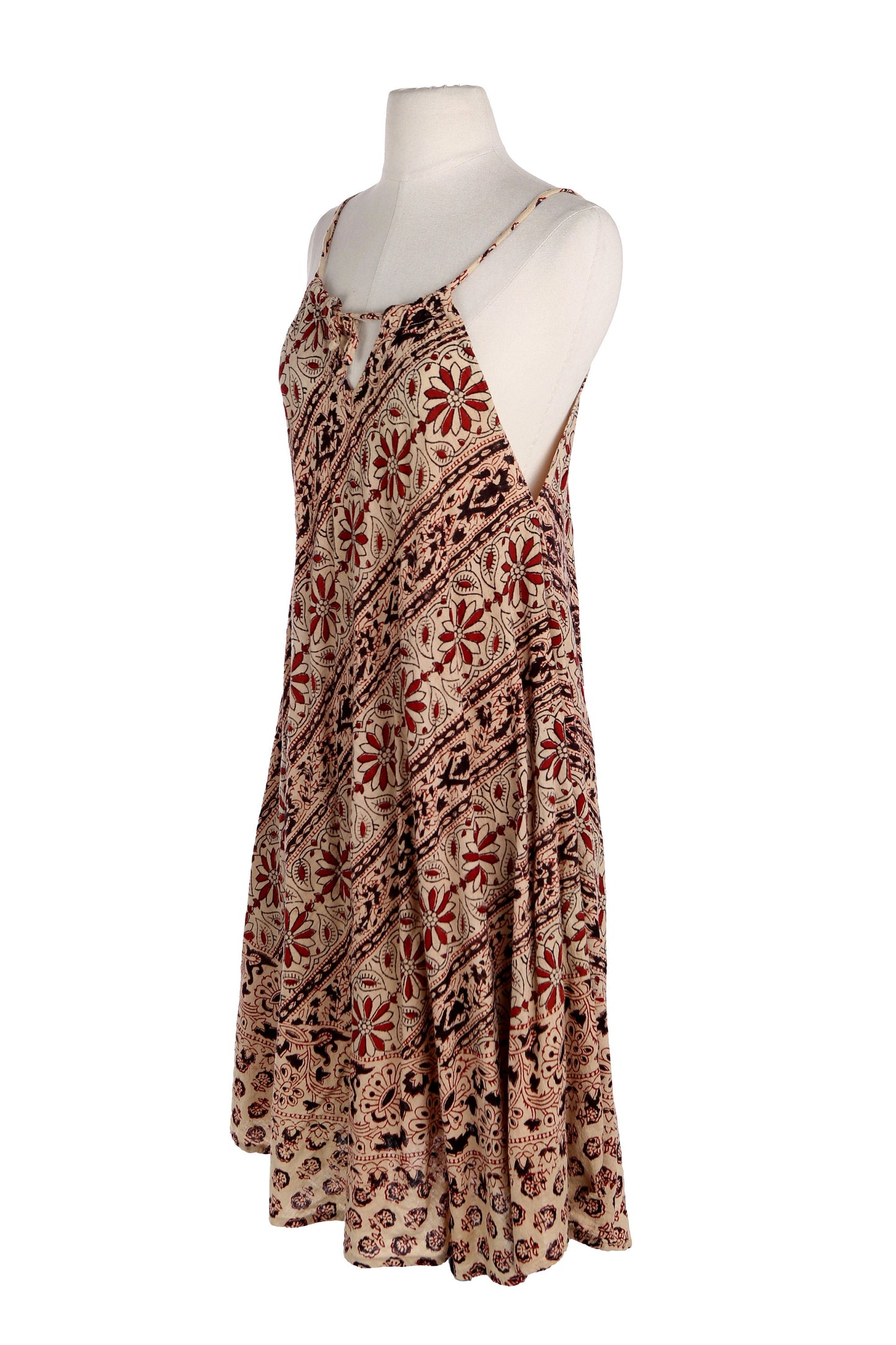 Vintage Block Print Boho Summer Dress
