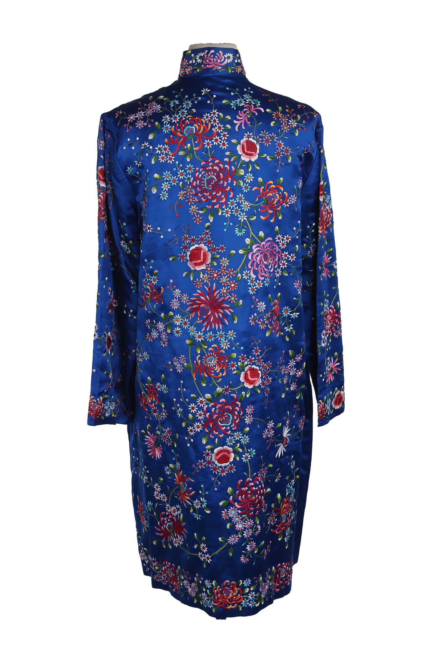 Blue Cheongsam Embroidered Robe - Made in China