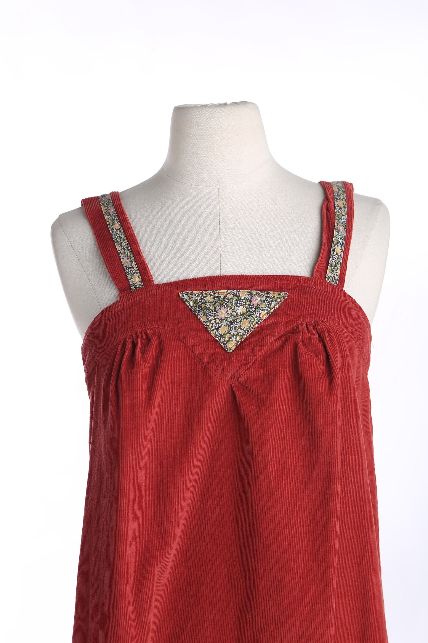 1970's Red Corduroy Summer Strap Dress