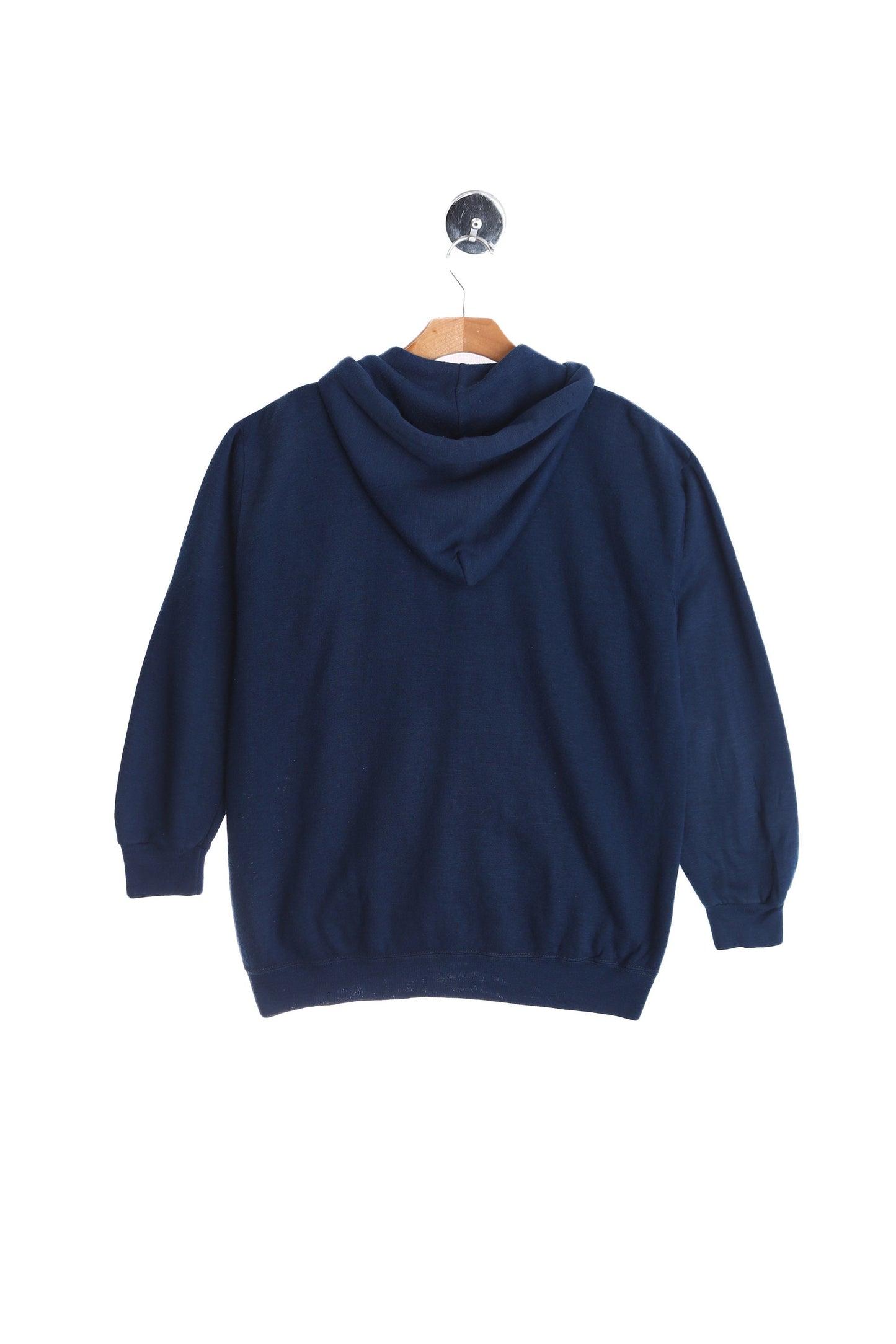 Vintage Blue Zip Up Hoodie - Metal Zipper - Era 1970's - 1980's